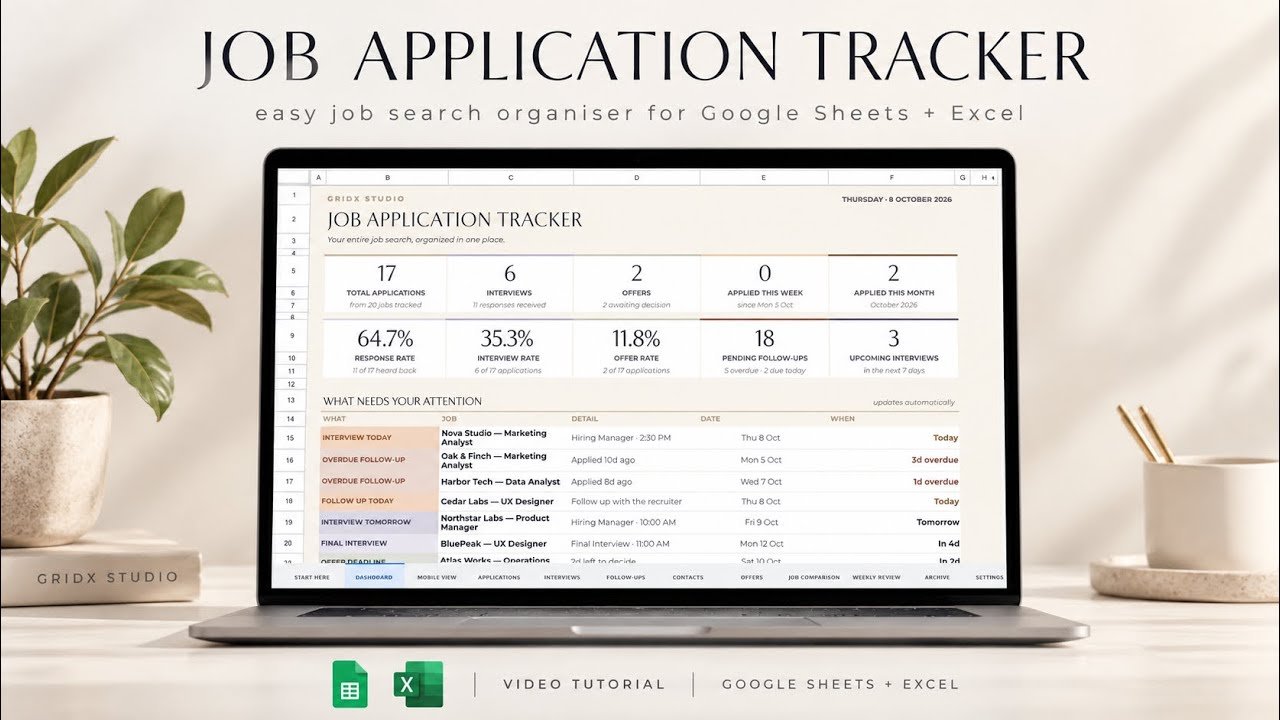 Watch the Job Application Tracker walkthrough